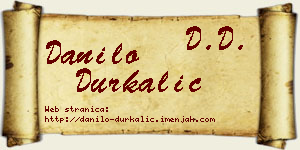Danilo Durkalić vizit kartica